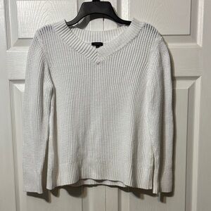 Talbots Classic White V-Neck Sweater